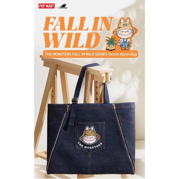 Pop MART Labubu the Monsters Fall in Wild Denim Tote Bag/Apron NEW & SEALED  T - Picture 1 of 14